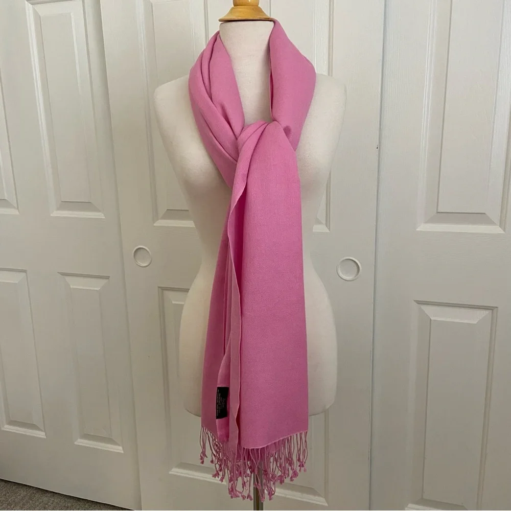 Scarf Pashmina + Silk Gorgeous Handcrafted Pink Scarf